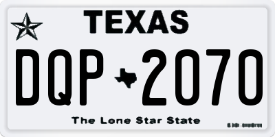 TX license plate DQP2070