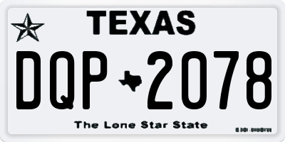 TX license plate DQP2078
