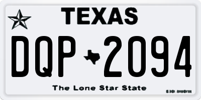 TX license plate DQP2094