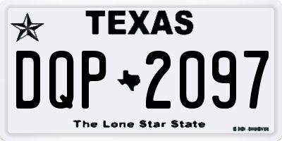 TX license plate DQP2097