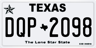 TX license plate DQP2098