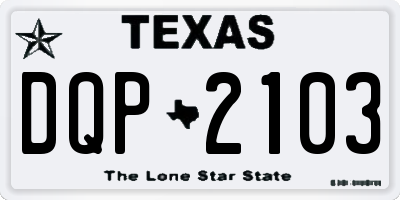 TX license plate DQP2103