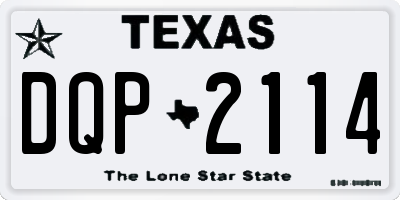 TX license plate DQP2114