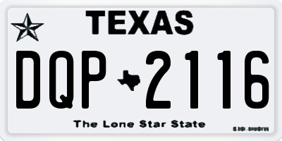 TX license plate DQP2116
