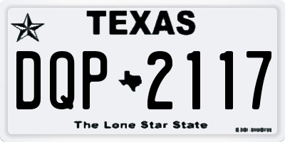 TX license plate DQP2117