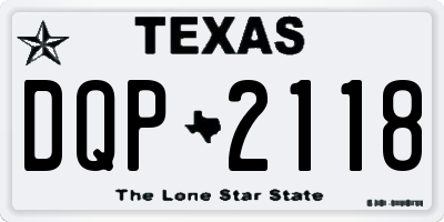 TX license plate DQP2118