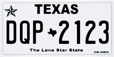 TX license plate DQP2123