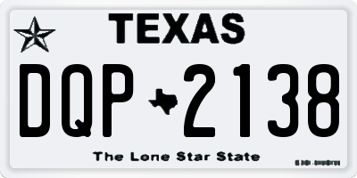 TX license plate DQP2138