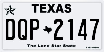 TX license plate DQP2147