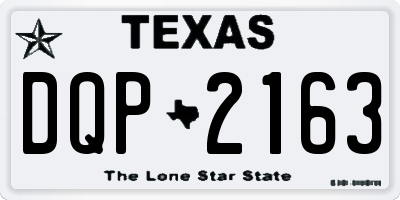 TX license plate DQP2163
