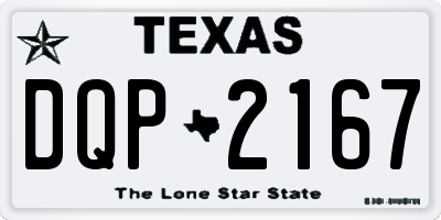 TX license plate DQP2167