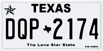 TX license plate DQP2174