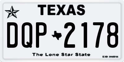 TX license plate DQP2178