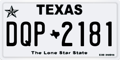 TX license plate DQP2181