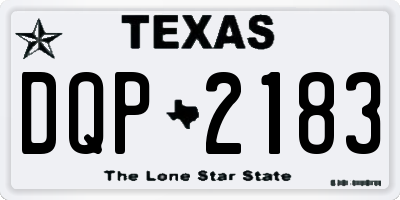TX license plate DQP2183