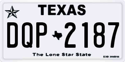 TX license plate DQP2187