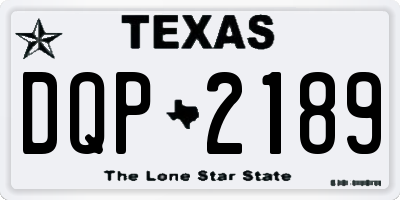 TX license plate DQP2189