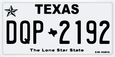 TX license plate DQP2192
