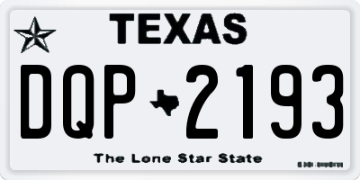 TX license plate DQP2193