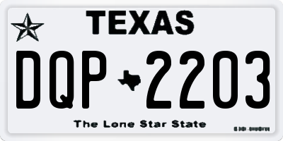 TX license plate DQP2203