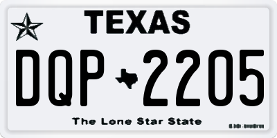 TX license plate DQP2205