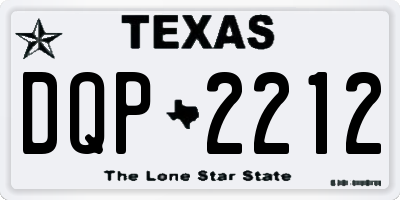 TX license plate DQP2212