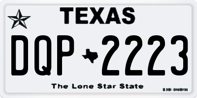 TX license plate DQP2223