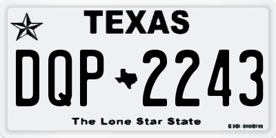TX license plate DQP2243