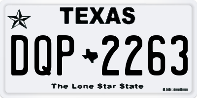 TX license plate DQP2263