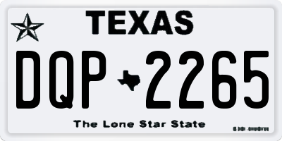 TX license plate DQP2265