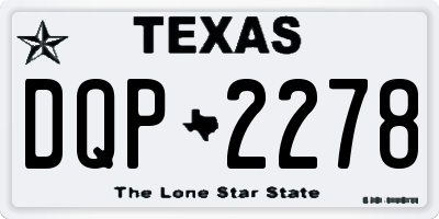 TX license plate DQP2278