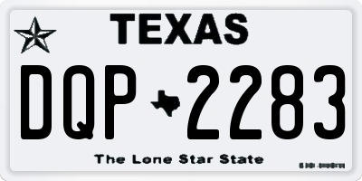 TX license plate DQP2283