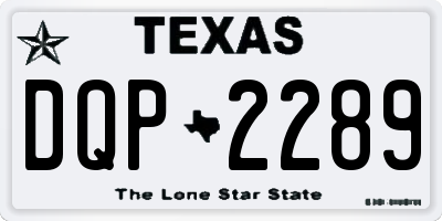 TX license plate DQP2289