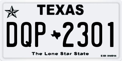 TX license plate DQP2301