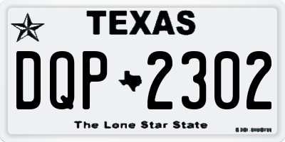TX license plate DQP2302
