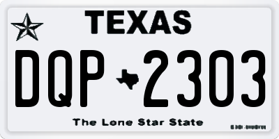 TX license plate DQP2303