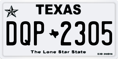 TX license plate DQP2305