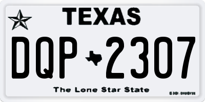 TX license plate DQP2307