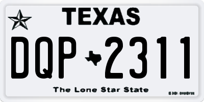TX license plate DQP2311