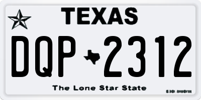 TX license plate DQP2312