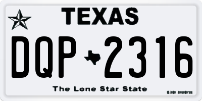 TX license plate DQP2316