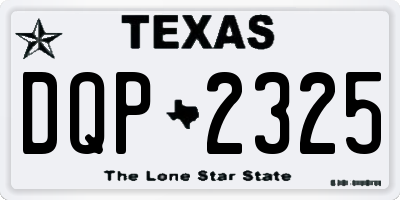 TX license plate DQP2325