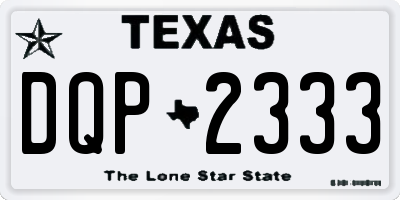 TX license plate DQP2333