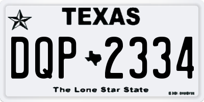 TX license plate DQP2334