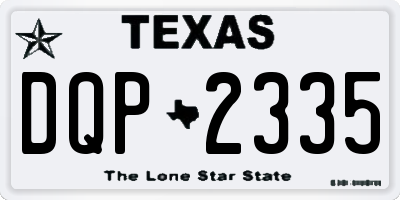 TX license plate DQP2335