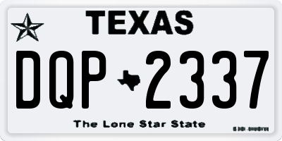 TX license plate DQP2337