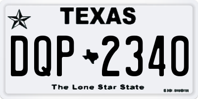 TX license plate DQP2340