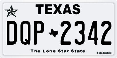 TX license plate DQP2342