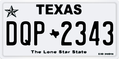TX license plate DQP2343