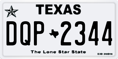 TX license plate DQP2344